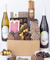 Image of Standard version for Deluxe Sweet Treats Chocolate Gift Box with Wine - Red and White Wine - FedEx