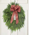 Image of Standard version for Christmas Wreath with Red Plaid Bow - FedEx